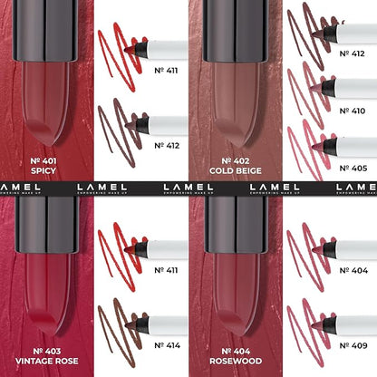 Red Matte Lip Essentials Bundle: Gel Lip Liner Pencil and Powder Drop Lipstick Set