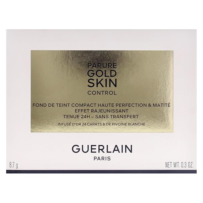 Parure Gold Skin Control Matte Compact Foundation - 0N Very Light Skin with Neutral Beige Undertones by Guerlain for Women - 0.3 oz Foundation