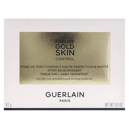Parure Gold Skin Control Matte Compact Foundation - 0N Very Light Skin with Neutral Beige Undertones by Guerlain for Women - 0.3 oz Foundation