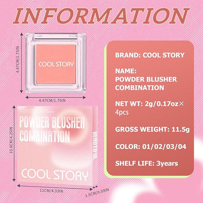 2 Color Cream Face Blush for Cheeks Pallete Women Makeup (4 Colors)