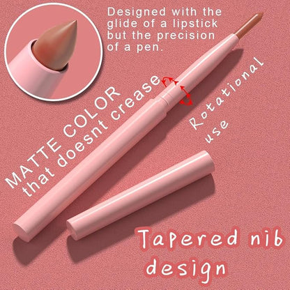 evpct Orange Nude Brown Matte Creamy Retractable Lip Liner Pencils for Women Shaping & Sculpting Lips, Long Lasting Waterproof Rich Lip Colors Liner Crayon Lipstick Pencils delineador de labios