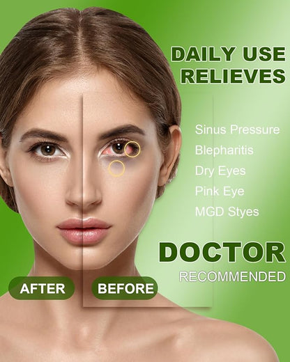 60 Packs Eyelid Cleansing Wipes for Dry Eye & Blepharitis + 30 Packs Steam Eye Mask Chamomile