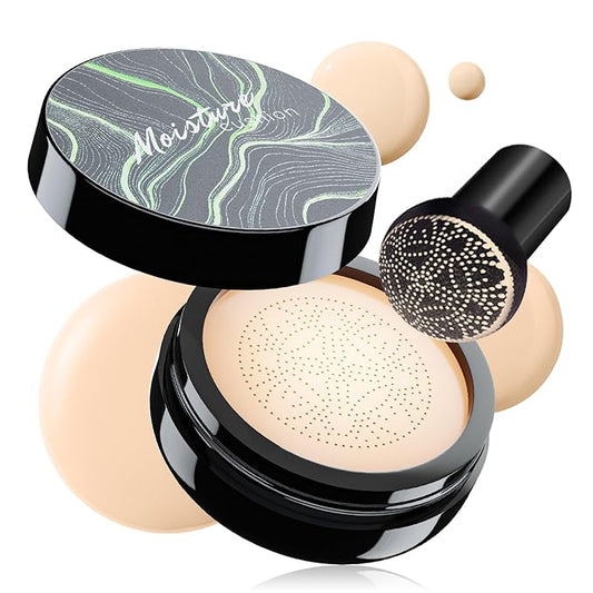 Air Cushion CC Cream - Moisturizing BB Cream Foundation, Long-Lasting Waterproof New Mushroom Head Cushion Foundation Concealer for Even Skin Tone (Ivory, 1 PCS)