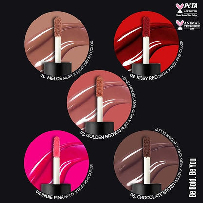 Cream-To-Matte Full-Coverage Liquid Matte Lip Stain, Lipstick, Long Lasting, Waterproof Cosmetics, Velvety Texture, Smudge-Resistant, Super Stay, Signature Intense Color 0.16 oz