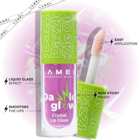 Dazzle Glow Crystal Clear Lip Gloss - Hydrating Lip Gloss - Non Sticky Lip Gloss - Colored Lip Gloss - Lip Gloss Color - Mini Lip Gloss - Moisturizing Lip Gloss - №406 Empower