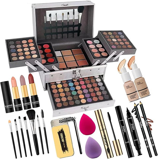132 Color All In One Makeup For Women Full Kit,Professional Makeup Kit,Makeup Gift Set for Women,Beginner&Teens,Makeup set Include eyeshadow/lipstick/concealer/Lip Gloss/Eyeliner/Mascara (A1-01)