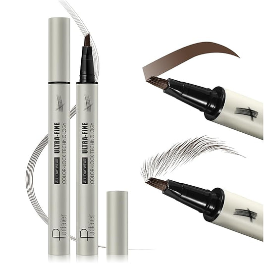 12Pcs Lip Liner Set and 2 Pack Microblading Eyebrow Pencils for Women