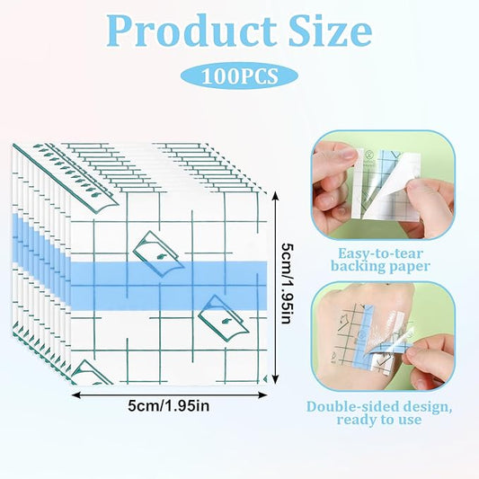 Makeup Mixing Palette, 100 PCS Single Use Makeup Hand Palette Artist Cosmetic Tray Adhesive Make Up Tape Transparent Waterproof Foundation Mixing Tray for Women and Girls Supplies