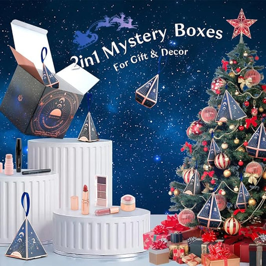 Color Nymph Makeup Kit Mystery Boxes, 12PCS Makeup Sets For Christmas Tree Decors, Xmas Gift Makeup Set For Teens Girls Cosmetic Sets Blind Box Includ Eyeshadows Lipstick Mascara Tools etc - Blue