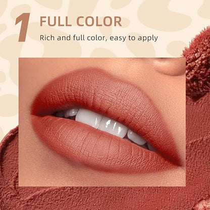 Velvet Matte Liquid Lipstick Makeup Long-Lasting and Waterproof Wear, Instant Shine Non-Stick Cup Lip Gloss,(Nude.01)
