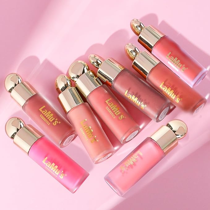 LaMu'S COSMETICS Soft Pinch Weightless Liquid Blush, Long-Lasting Beauty Natural Waterproof Face Liquid Blush For All-Day Wear (Joy-Nude Pink, 0.25fl.oz/7.5ml)