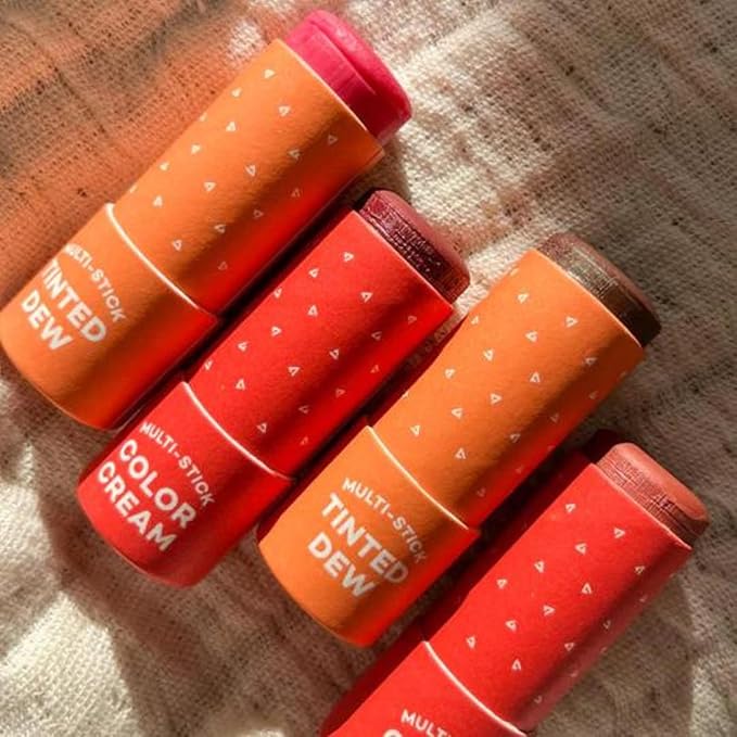 Axiology Multi Stick Tinted Dew For Eyes, Lips, Cheeks Flirtatious Soft & Lustrous Glide Hydrating Blush Face Sticks Highlight & Contour Lip Stain Vegan Makeup with Oils, Butter (Ethos)