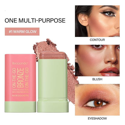 Bronzer Stick, Facial Contouring Stick,Cream Contour Stick, Facial Contouring Stick,Highlight Contour Makeup Long Lasting, Face Bronzer, Face Shaping,02,Rich Glow&04,Beach Glow