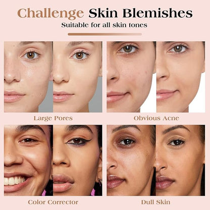Full Coverage Concealer Kit with Brush - Hydrating Waterproof Concealer for Dark Circles, Acne, Blemishes, Pores and Spots (#01)