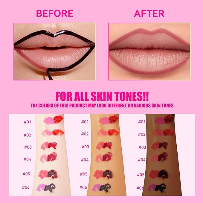 Peel-Off Lip Tint, Moisturizing Highly Pigmented Peel-Off Lip Makeup 24H Color Hold, Waterproof & Smudge-Proof Lip Gloss Long-Lasting Lip Stain for Women, 02#Rose