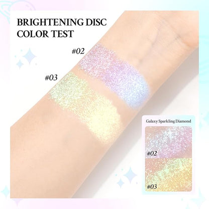Chameleon Face Highlighter Palette, Multichrome Glitter Shimmer Highlighter Makeup, Holographic Sparkle Color Shifting Inner Corner Eye Highlighter Illuminator, Silky Creamy Mineral Eyeshadow3