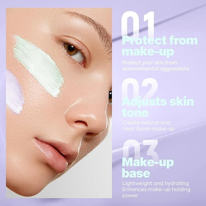 VIOLA HOUSE Face Primer, Tone Adjust Primer For Face Before Makeup-Refined, Bright And Smooth The Skin And Fills Fine Lines (Lavender Purple)