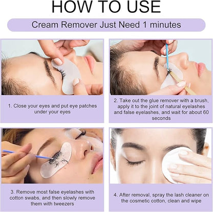 Rose Lash Remover Kit for Lash Extensions Professional Fast Low Irritation Cream Glue-remover 10g Sensitive Skin Dissolution Extension-Remover By WENDY LASHES（Rose,10g）