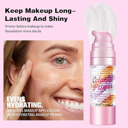 3 In 1 Primer for Face Before Makeup, Transparent Makeup Base Isolation Cream, One Step Moisturizing Face Primer, Blurs Imperfections Oil Control & Evens Skin Tone