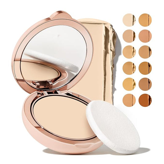 Toty by Sofia Vergara - Ilumina CC Creamy Compact SPF 50+ Rosita Bag Vegan Soft Leather Makeup Bag + Ilumina Brush - CC cream foundation with spf 50 - MAKEUP - 1W Bundle