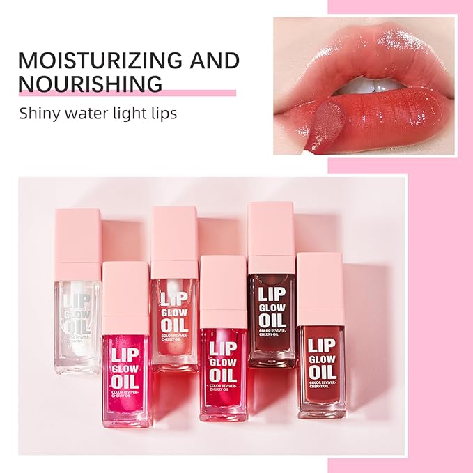 Hydrating Lip Glow Oil, Plumping Lip Gloss, Moisturizing Lip Gloss Lip Balm, Transparent Lip Oil, Non-Sticky Long Lasting Lip Gloss, Tinted Lip Balm for Lip Care,0.28 OZ (#000-Clear, 0.28 OZ)