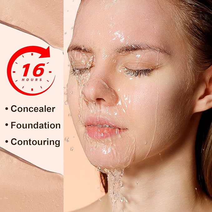 Boobeen Contouring Stick, Cream Matte Foundation Concealer Makeup, Contour, Highlight and Concealer, Longwear Contour Foundation Face Stick, Flawless