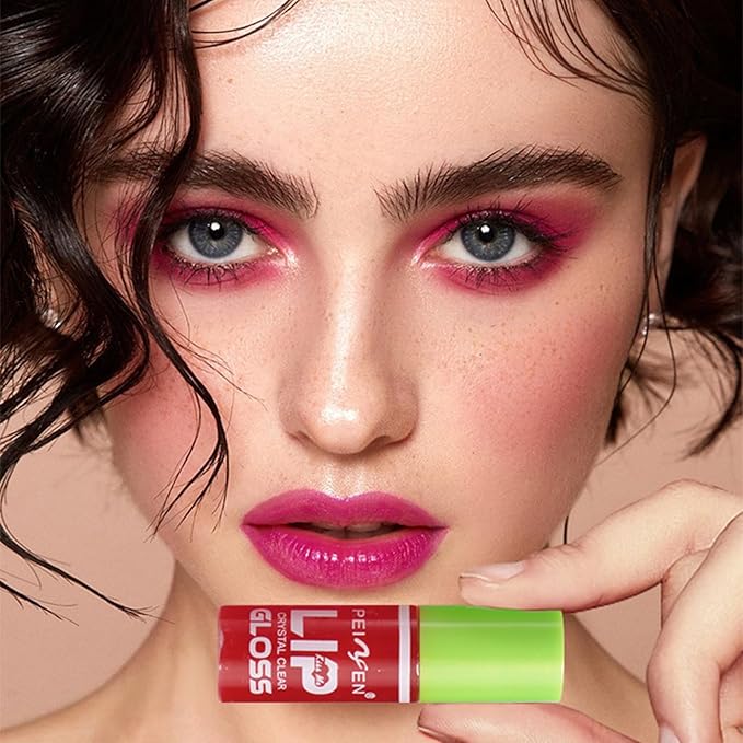 6 Colors Mini Fat Lip Gloss Oil - Hydrating Glow, Moisturizing, Shiny Transparent Toot Tinted Plumping, Nourishing Non-sticky