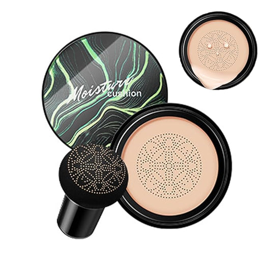 Air Cushion CC Cream Foundation, Mushroom Head Face Makeup Moisturizing Concealer, Waterproof Oil Control Long-Lasting, 3.53 Oz CC Cream Foundation for All Skin Types (Ivory, 3.52 oz)