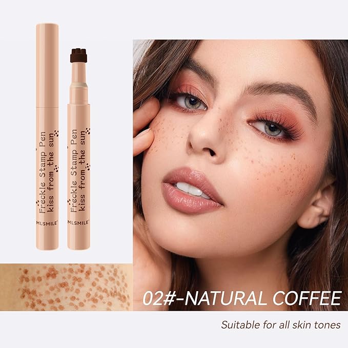 Freckle Pen Henna Freckles Sweatproof Waterproof Long Lasting Small Faux Freckle Stamp Foundation Spot,Natural Lifelike Freckle Makeup