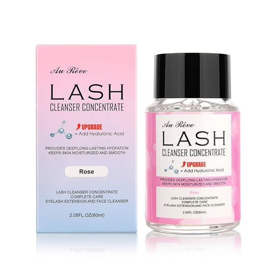 Lash Shampoo Concentrate 60ml Lash Cleanser Concentrate Add Hyaluronic Acid Perfect for Salon-Get, Can make 360ml eyelash cleaning shampoo，Rose