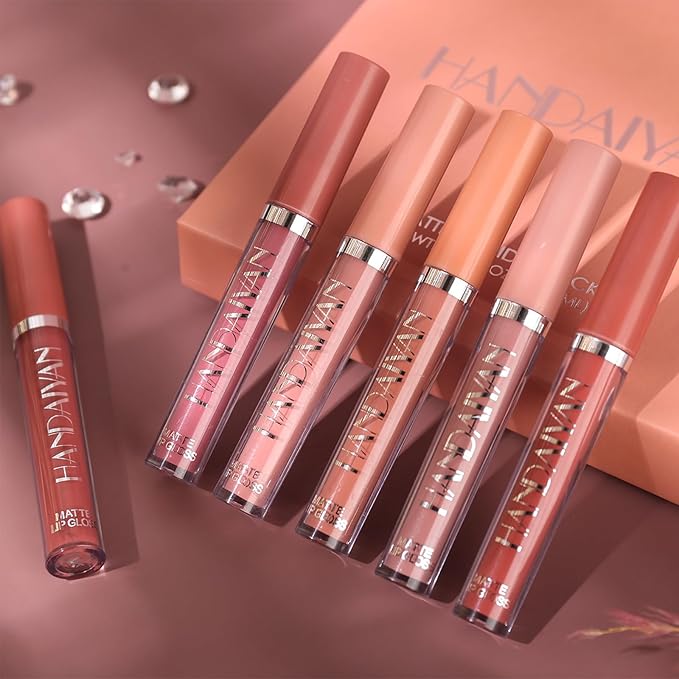 PHOERA Foundation,6 Pcs Matte Liquid Lipstick Makeup Set, Matte liquid Long-Lasting Wear,PHOERA Makeup Foundation Full Coverage(104- Buff Beige)