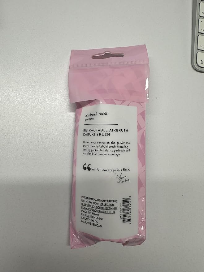 LAURA GELLER NEW YORK The Classic Matte Look - Liquid (3 Piece) Double Take Liquid Foundation Porcelain, Retractable Kabuki Brush, Baked Blush-n-Brighten Pink Buttercream