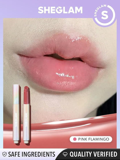 SHEGLAM PoutPerfect Moisturizing Solid Lip Gloss Non Sticky Lipstick with Coconut Oil - Pink Flamingo