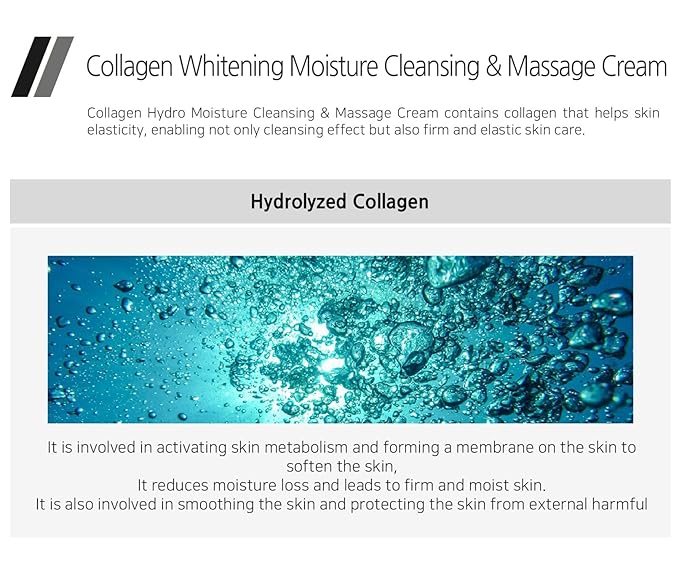 Enough Collagen Soft Milky Moisture Cleansing & Massage Cream, Deep Hydrating Face Cleanser and Makeup Remover, Korean Skincare for All Skin Types, 10.58 oz (300g)