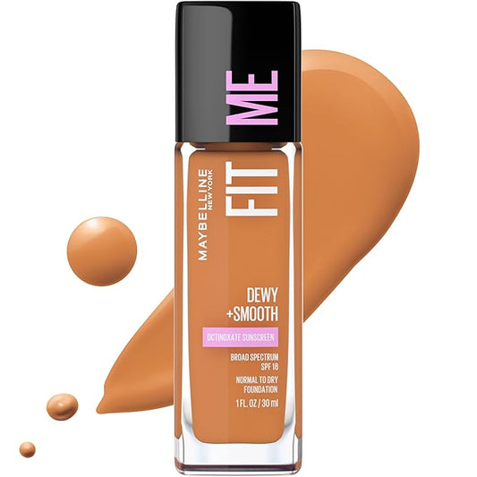 Maybelline Fit Me Dewy + Smooth Liquid Foundation Makeup, Coconut, 1 Count (Packaging May Vary)