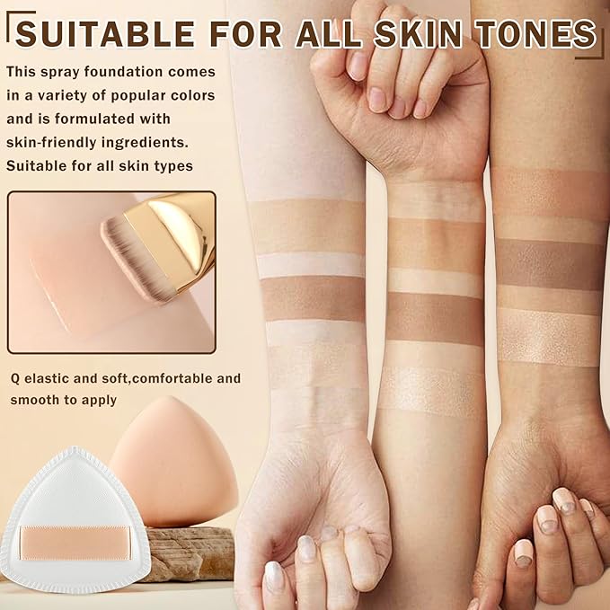 AIUEO Airbrush Foundation Makeup Spray Magic Minerals Airbrush Foundation,Silky Smooth Airbrush Makeup Primer,Long Lasting Makeup-03 Nude