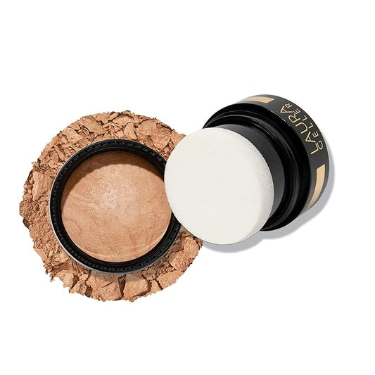 LAURA GELLER NEW YORK Award-Winning Baked Balance-n-Brighten To Go Travel Size Color Correcting Powder Foundation - Golden Medium - Buildable Light to Medium Coverage - Demi-Matte Natural