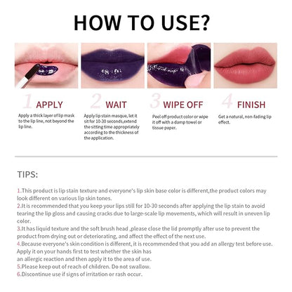 Peel Off Lip Tint 3 Colors Detachable Lip Liner Long Lasting Waterproof Matte Lip Gloss Liquid Lipstick Pigmented Lip Pencil (3Colors/Set)