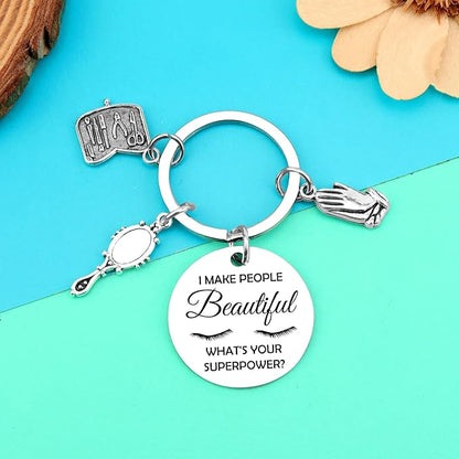 Makeup Artist Gifts for Women Men Estheticians Gift Keychain Makeup Lovers Gifts Lashes Girl Gift Eyelashes Artist Jewelry Cosmetology Gift Beautician Gift Lash Artist Graduation Gift Thank You Gifts