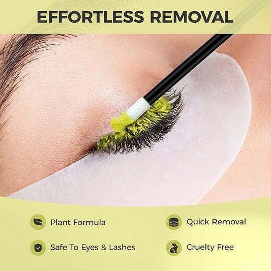 Eyelash Extension Remover Cream, Professional Lash Remover for Lash Extensions, Low Irritation, Fast Dissolution, Lash Extension Remover Cream for Salon Use, 5g (Lemon)