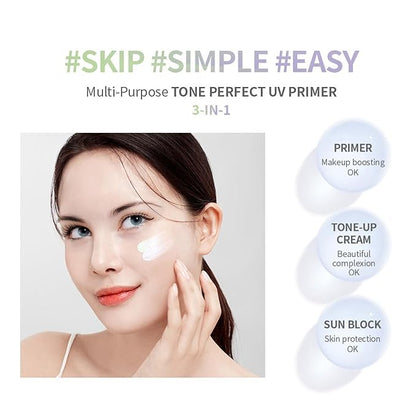 Korean Face Primer 30ml - Green Tinted Cream for Redness & Sensitive Skin - SPF40 - Color Correcting, Moisturizing Anti Redness Makeup Base, Primer for Face Before Makeup with Aloe