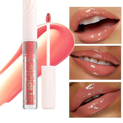 Lip GlossTinted Glitter Lipgloss Lip Oil Teens Moisturizing Lipstick Lip Balm High Shine And Vegan Plumping Lip Gloss For Women Girls Long-Lasting Dry Lip Care lip pumper gloss Moo-Dy Peach04