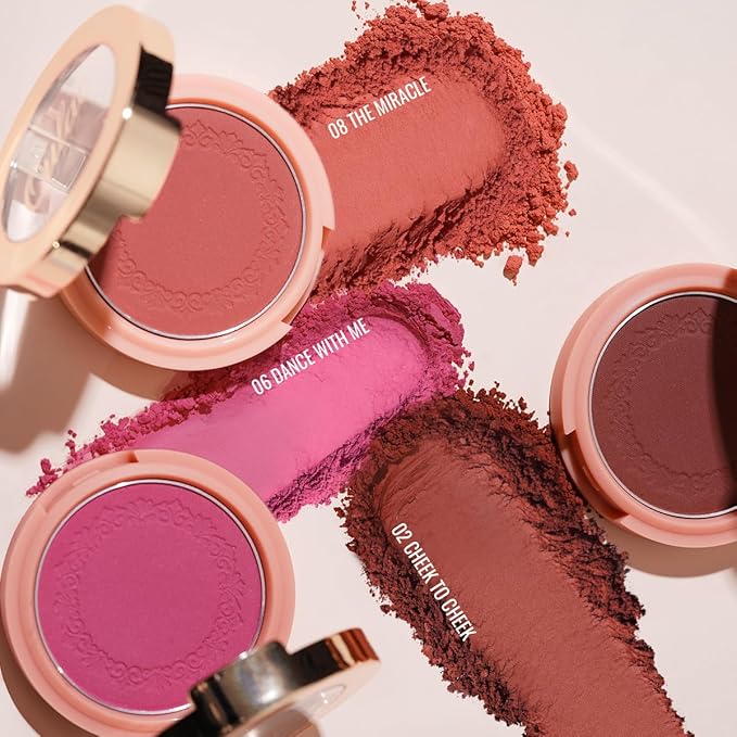 Oulac Blush Makeup For Cheeks in Dark Shade,High Pigment, Easy To Blend,02 Cheek to Cheek & 06 Dance With Me