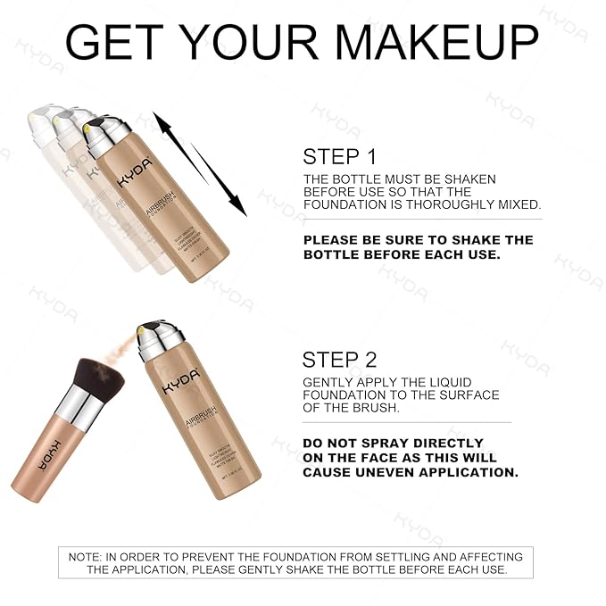 KYDA AirBrush Foundation Spray, Silky Foundation Mist Makeup, Flawless Coverage for Smooth Creamy Nude Finish, Breathable Blendable Lasting Formula, Moisturizing Makeup Primer-#118 Light Beige