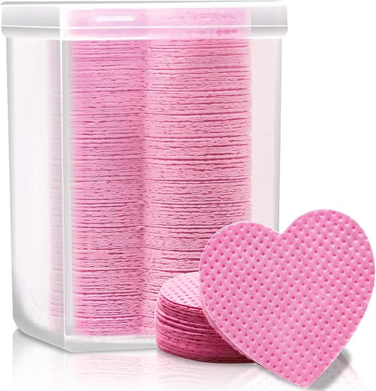 Eyelash Extension Glue Wipes 200 PCS Lint Free Nail Wipes Non-Woven Fabric Lash Glue Wipes Nail Polish Remover Wipes for Lash Extension Supplies (Pink)