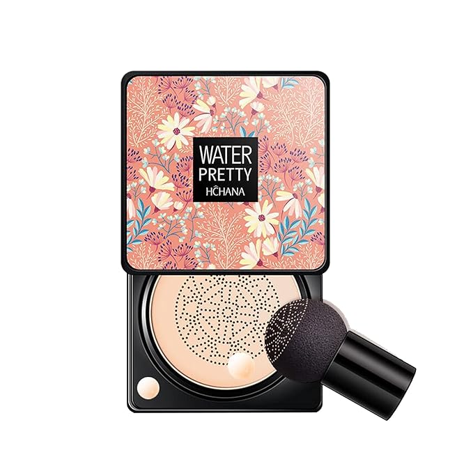 Mushroom Head Air Cushion BB Cream, SuperThiner Concealer Lasting Nude Makeup Moisturizing Brightening Pigment CC Liquid Foundation, Even Skin Tone Makeup Base Primer (Ivory)