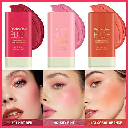 MIELIKKI Cream Blush Stick for Cheeks, Multi-Use Moisturizer Stick Blush, Luxuriously Blendable Color, Natural Dewy Finish, Soft Pink Blush Color, Long Lasting, Waterproof