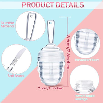 28 Pieces Honey Pots Shaped Lip Gloss Tube Empty Lip Gloss Containers Lip Balm Bottle Refillable Cute Lipstick Tubes with Wand for Women DIY Cosmetics(Clear)