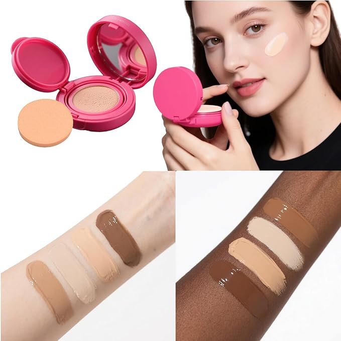 Peptide Bouncees Foundation, Foundation for Older Women, Hydrating, Age-Defying Makeup for Mature Skin, And All Skin Types, Natural, Medium Buildable Coverage, Satin Finish (Natural, 1pcs)