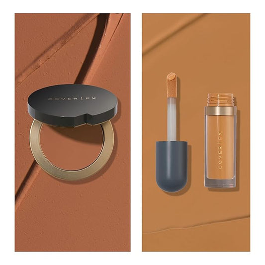 Cover FX Discoloration Kit: Total Coverage Cream Foundation - D2 + Skin Discovered Longwear Concealer, D2 - Full Coverage